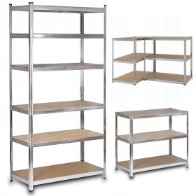 Metalowy Regał Magazynowy 3w1 - 220x110x50cm - 1050kg