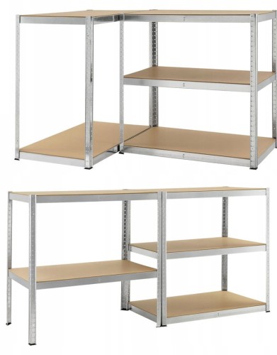 Dzięki modularnej budowie możliwe jest nie tylko dowolne konfigurowanie ułożenia półek, ale także możliwość rozłożenia regału na dwa mniejsze. Można także wykonać z niego stół warsztatowy.