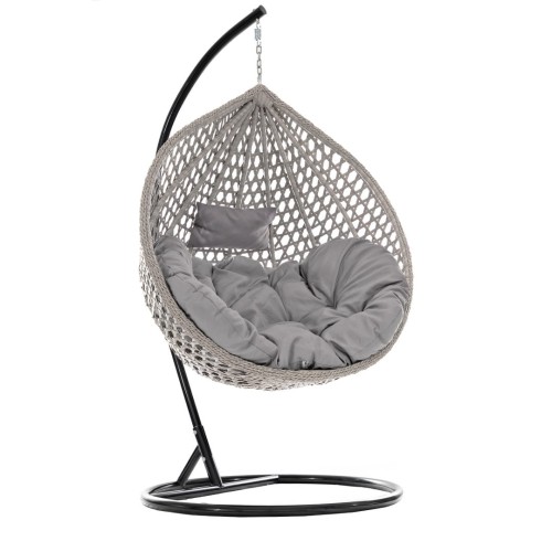 Solidna, czarna konstrukcja stelaża zapewnia stabilność i bezpieczeństwo, pozwalając na swobodne bujanie. Wykonany z wytrzymałej stali, gwarantuje długotrwałe użytkowanie.