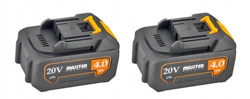 Dwa szaro-żółte akumulatory 4.0 Ah 20V.