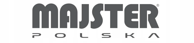 Szare logo Majster Polska na białym tle.