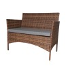 Brązowo-szara dwuosobowa sofa na białym tle - ujęcie nr 1
