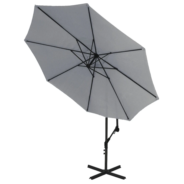 Parasol ogrodowy boczny, rozłożony na białym tle - ujęcie nr 2