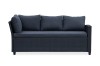 Sofa z czarnego technorattanu z szarymi poduszkami - ujęcie nr 1