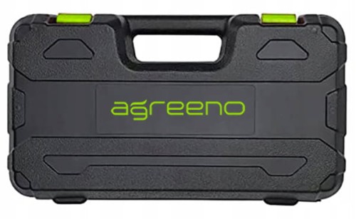 Czarna walizka transportowa z zielonym logiem AGREENO.