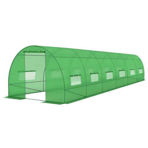 Tunel Foliowy Ogrodowy Szklarnia o wymiarach 3x6x2m, powierzchnia 18m2, kolor Zielony na białym tle.