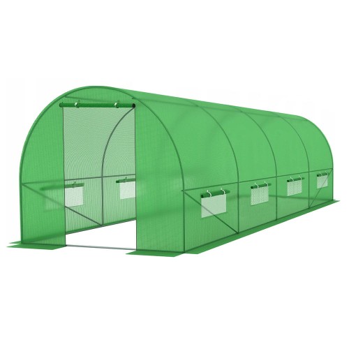 Tunel Foliowy Ogrodowy Szklarnia o wymiarach 2,5x4x2m, powierzchnia 10m2, kolor Zielony na białym tle