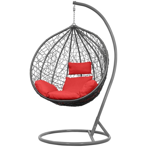 Fotel ma solidną, metalową konstrukcję stelaża, malowaną proszkowo dla zwiększenia odporności na warunki atmosferyczne. Sam kosz fotela jest ręcznie opleciony technorattanem na stalowej ramie, co zapewnia trwałość i odporność na czynniki zewnętrzne.