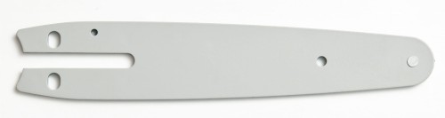 Prowadnica jest płaska, ma podłużny kształt i na jednym końcu posiada wycięcie w kształcie litery "U". Na powierzchni prowadnicy znajdują się otwory montażowe.