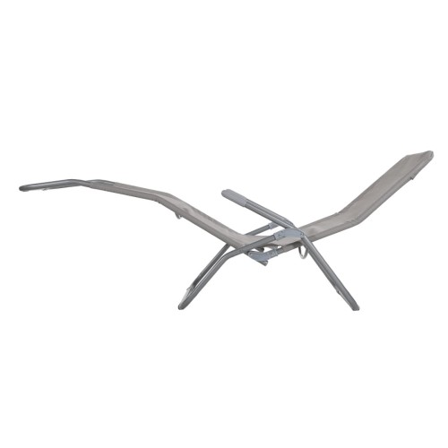 Leżak grawitacyjny w kolorze szaro-srebrnym, na białym tle - ujęcie nr 2