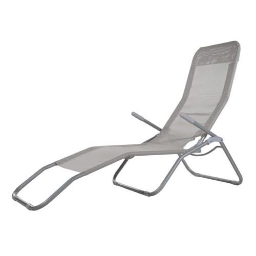 Leżak grawitacyjny w kolorze szaro-srebrnym, na białym tle - ujęcie nr 3