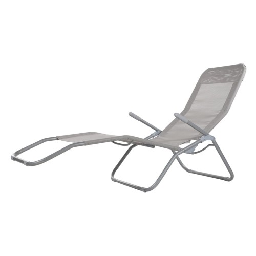 Leżak grawitacyjny w kolorze szaro-srebrnym, na białym tle - ujęcie nr 4
