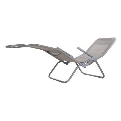 Leżak grawitacyjny w kolorze szaro-srebrnym, na białym tle - ujęcie nr 5