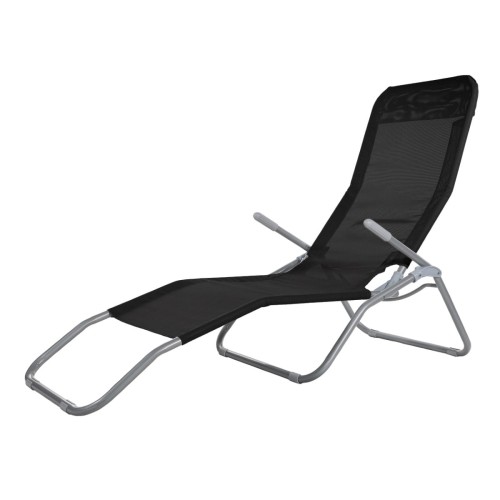 Leżak grawitacyjny w kolorze czarno-srebrnym, na białym tle - ujęcie nr 1