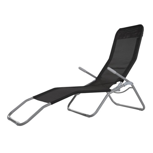 Leżak grawitacyjny w kolorze czarno-srebrnym, na białym tle - ujęcie nr 3