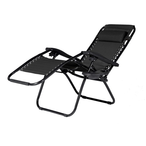 Czarny leżak NO GRAVITY w pozycji leżącej na białym tle.