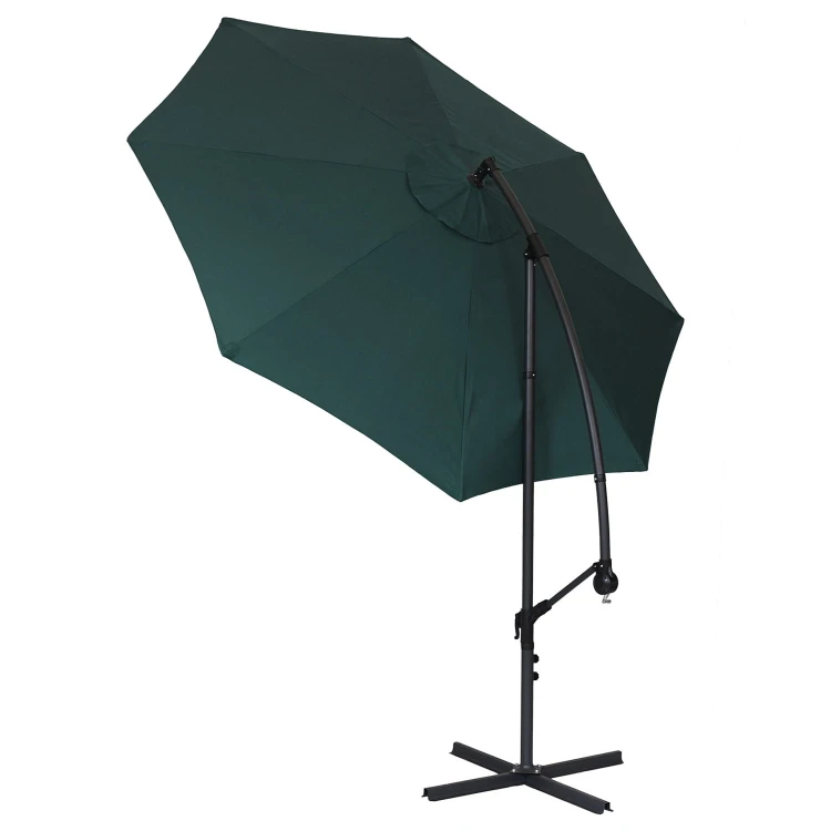 Parasol ogrodowy boczny, rozłożony na białym tle - ujęcie nr 3
