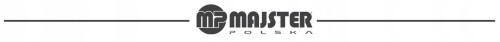 Szare logo MAJSTER POLSKA na białym tle.
