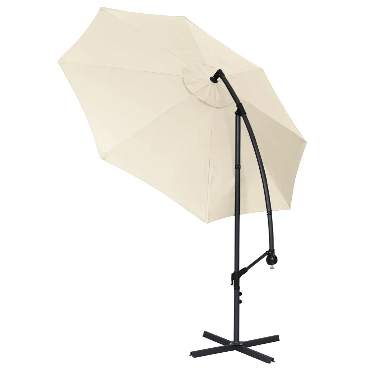 Parasol ogrodowy boczny, rozłożony na białym tle - ujęcie nr 3