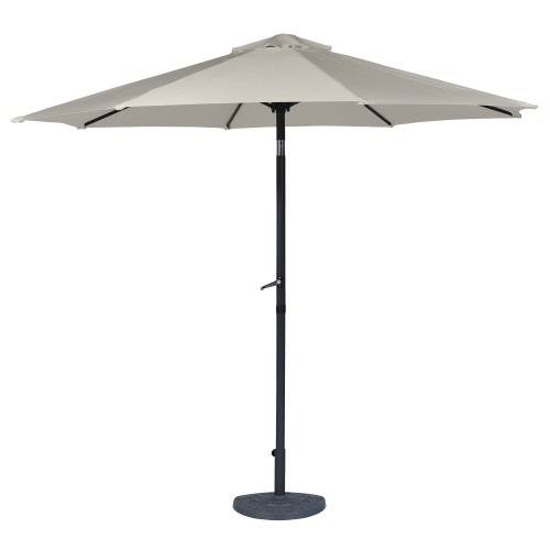 Parasol ogrodowy prosty, rozłożony na białym tle.