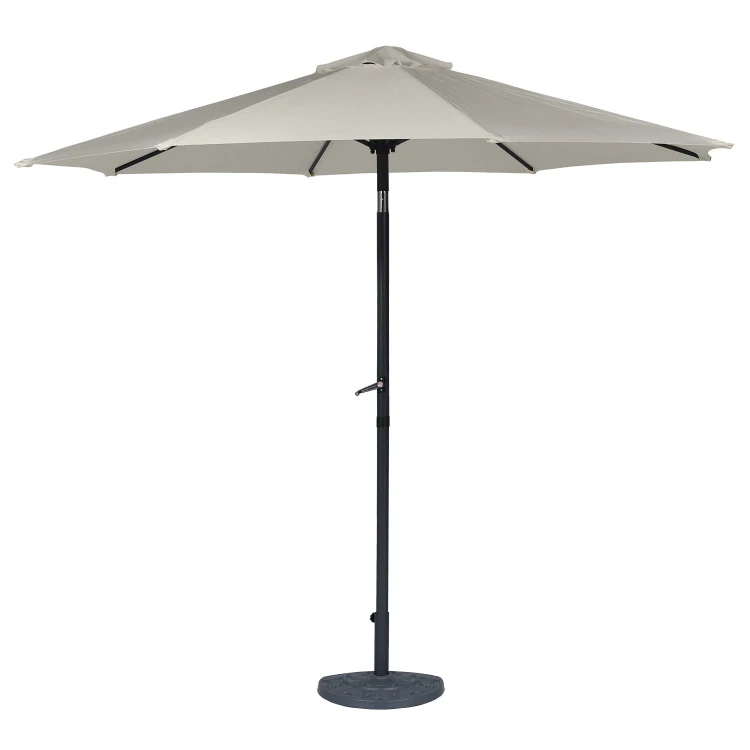 Parasol ogrodowy prosty, rozłożony na białym tle.
