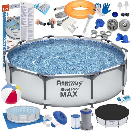 22 elementowy zestaw basenu stelażowego Pro Max o wymiarach: 305x76cm.