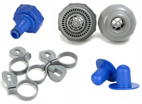 Akcesoria: sitka, zaciski, zaślepki, spust wody.