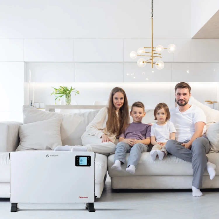 Grzejnik elektryczny konwektorowy 2000W termostat, z wentylatorem, WiFi, TURBO, pilot, biały