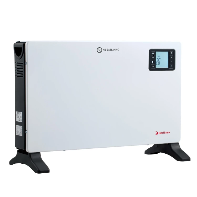 Grzejnik elektryczny konwektorowy 2000W termostat, z wentylatorem, WiFi, TURBO, pilot, biały
