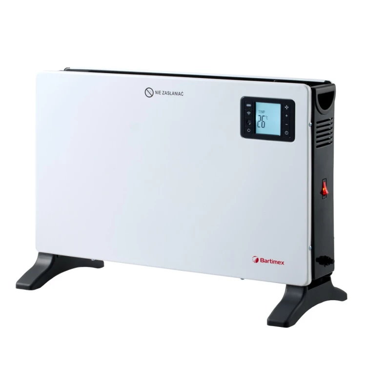 Grzejnik elektryczny konwektorowy 2000W termostat, z wentylatorem, WiFi, TURBO, pilot, biały