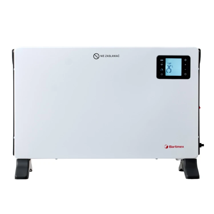 Grzejnik elektryczny konwektorowy 2000W termostat, z wentylatorem, WiFi, TURBO, pilot, biały