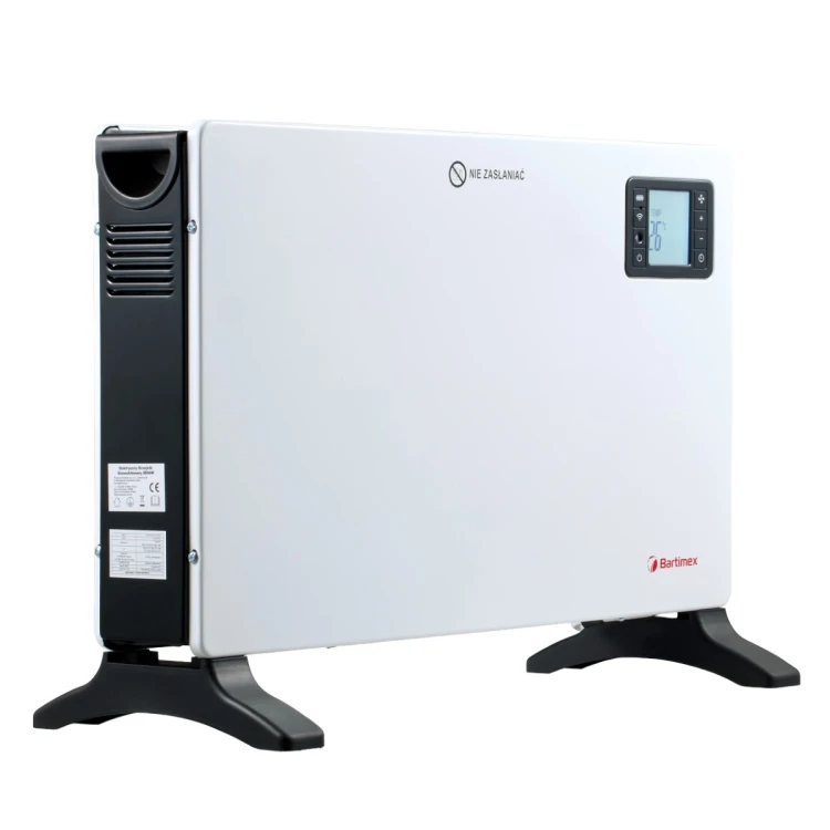 Grzejnik elektryczny konwektorowy 2000W termostat, z wentylatorem, WiFi, TURBO, pilot, biały