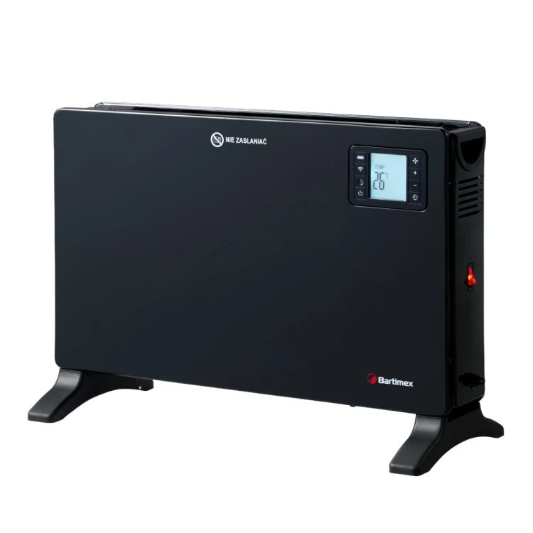 Grzejnik elektryczny konwektorowy 2000W termostat, z wentylatorem, WiFi, TURBO, pilot , czarny