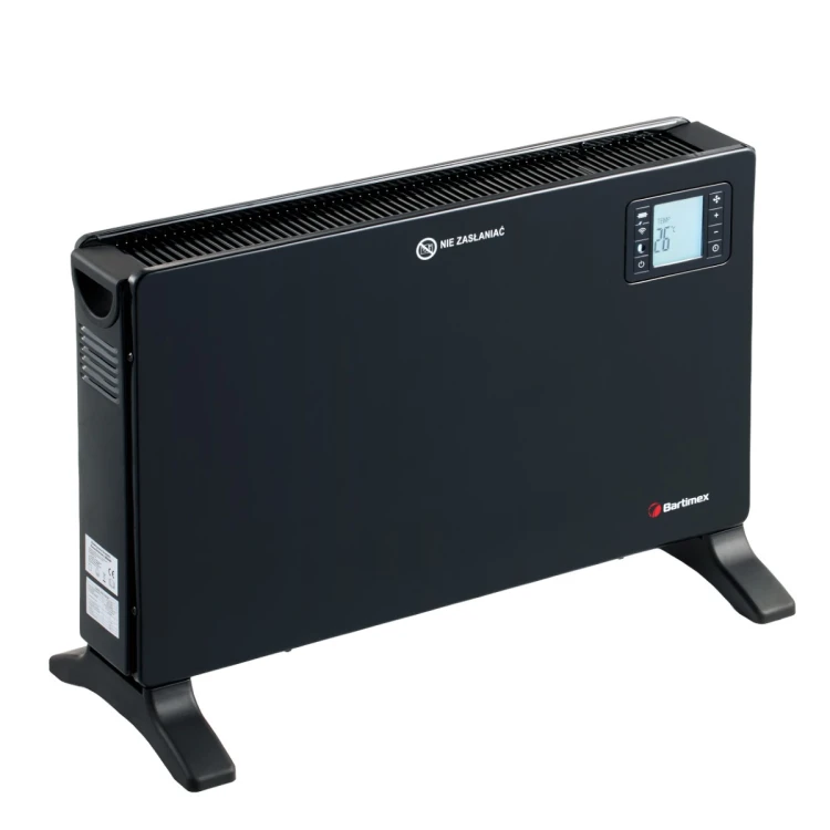 Grzejnik elektryczny konwektorowy 2000W termostat, z wentylatorem, WiFi, TURBO, pilot , czarny