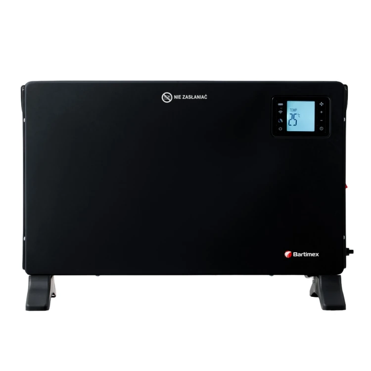 Grzejnik elektryczny konwektorowy 2000W termostat, z wentylatorem, WiFi, TURBO, pilot , czarny