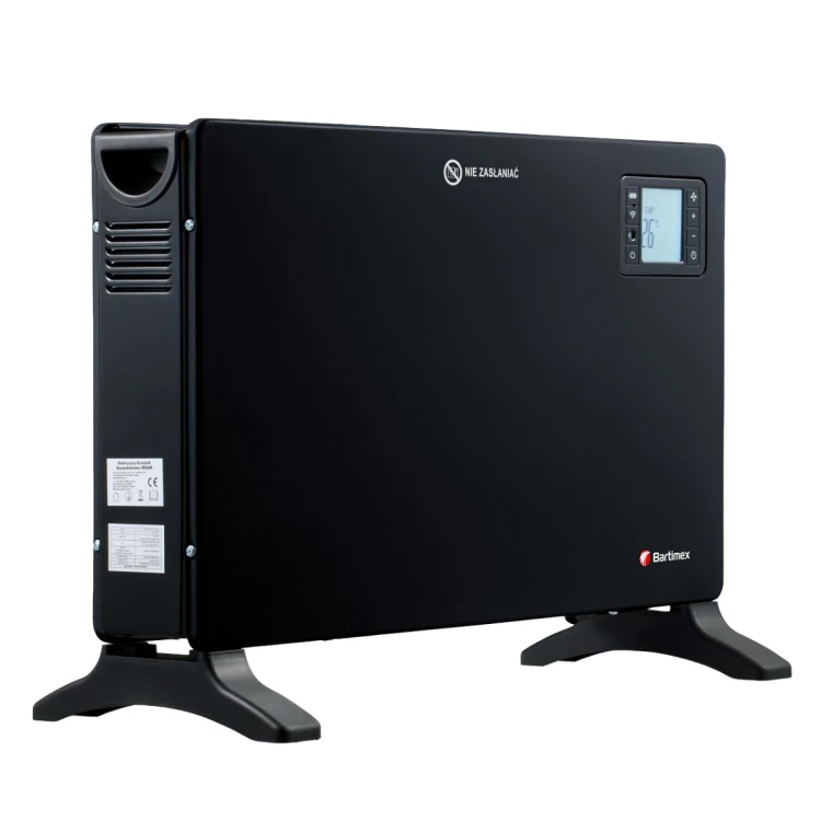 Grzejnik elektryczny konwektorowy 2000W termostat, z wentylatorem, WiFi, TURBO, pilot , czarny