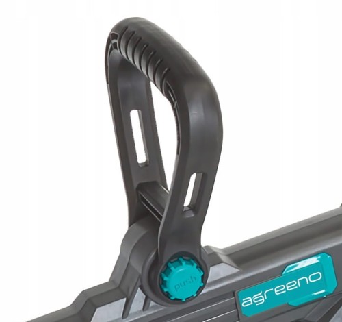 Szaro-turkusowa rękojeść/uchwyt.