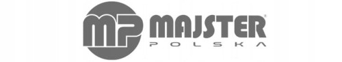 Szare logo Majster Polska na białym tle.