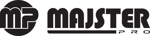 Czarne logo Majster PRO na białym tle.
