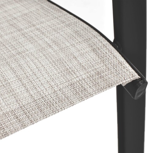 Połączenie siedziska z ramą, ukazujące materiał tekstylny i konstrukcję mocowania.