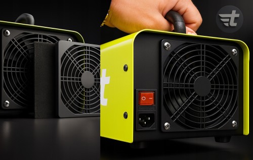 Generator ozonu na ciemnym tle.