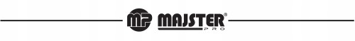Czarne logo Majster PRO na białym tle.