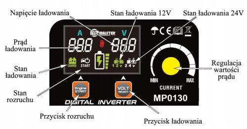 Prostownik samochodowy z rozruchem MP0130