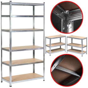 Metalowy Regał Magazynowy 3w1 Bartimex 220 x 110 x 50cm Ocynk 6 Półek Max 1050kg 