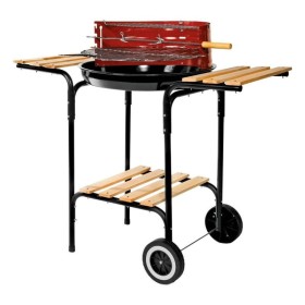 Grill Okrągły Na Kółkach Z Drewnianymi Półkami Planta