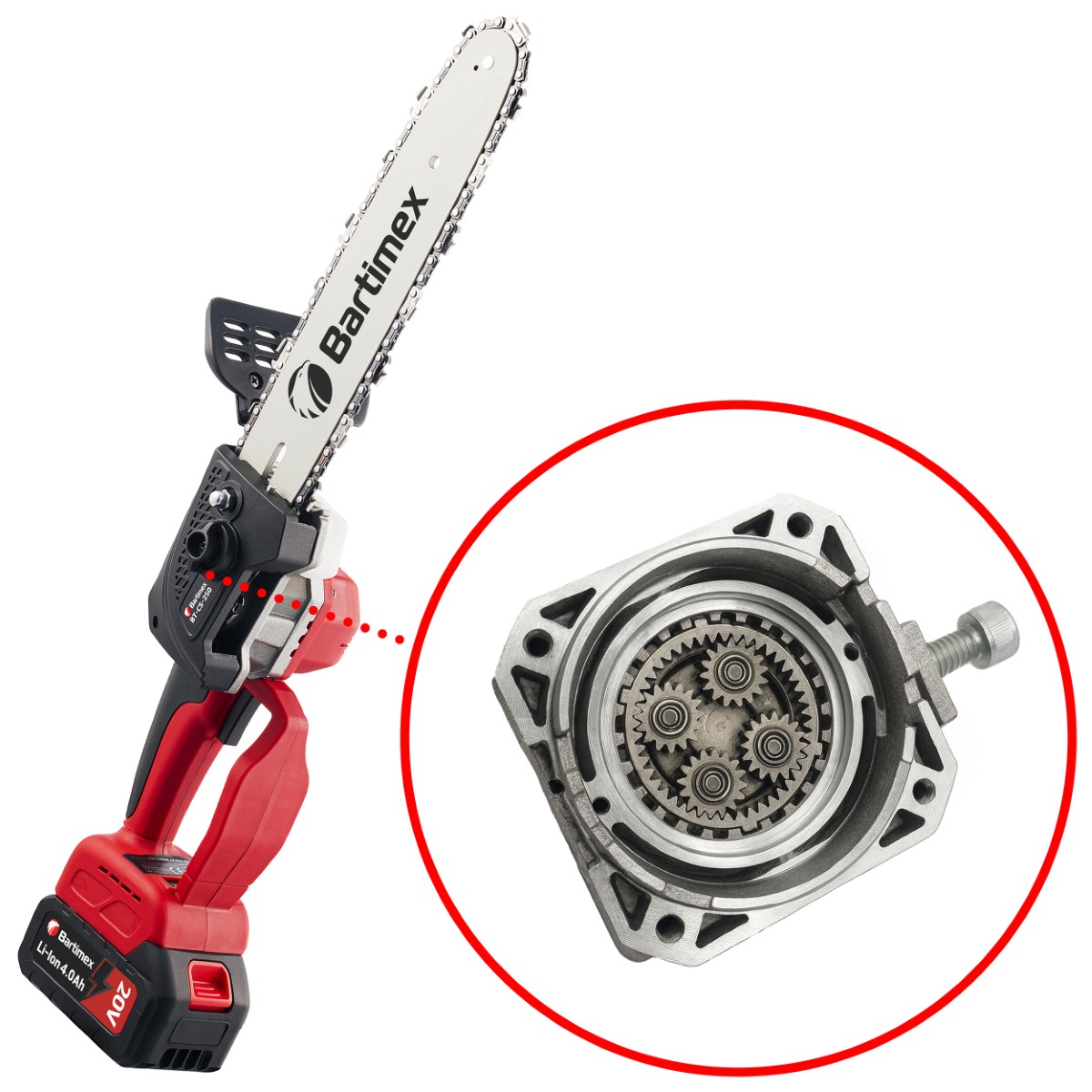 Przekładnia zębata i łożyska w pilarce BT-CS-250