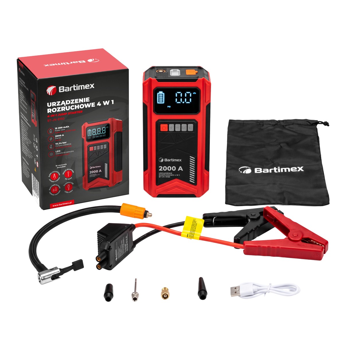 Bartimex BT-JN-8150 z przewodami, końcówkami do pompowania i woreczkiem