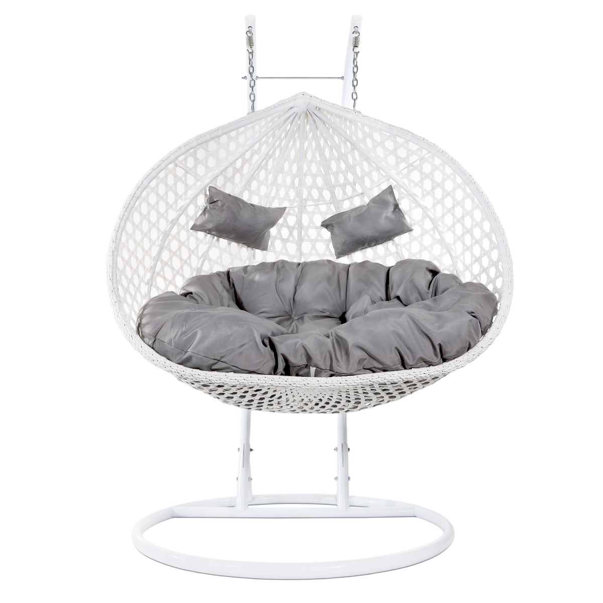 Fotel składa się z obszernego kosza w kształcie kokonu, wykonanego z technorattanu, zawieszonego na stabilnym metalowym stelażu z podstawą.