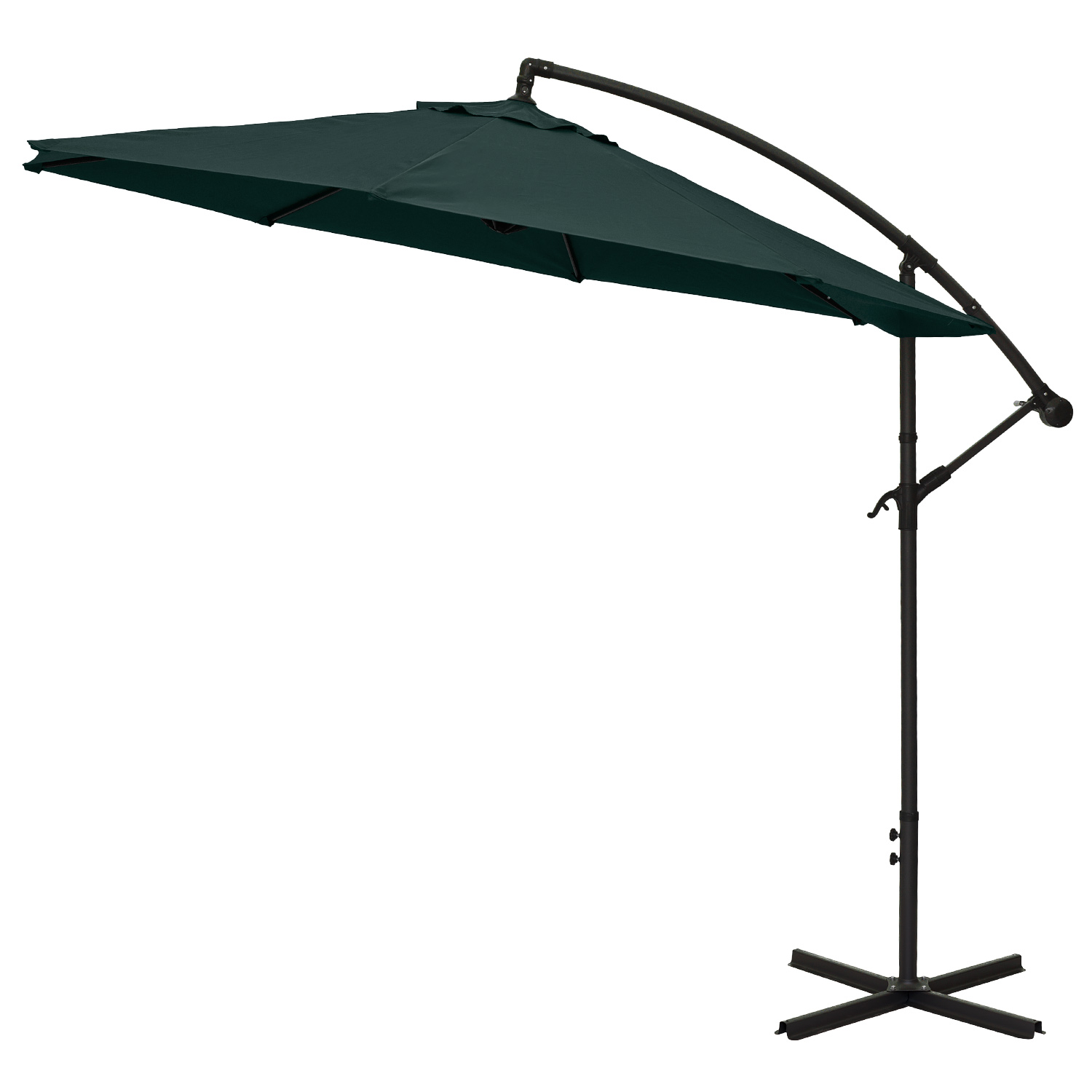 Parasol ogrodowy boczny, rozłożony na białym tle - ujęcie nr 1