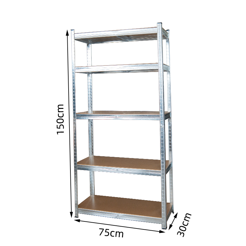 Regał ma 150 cm wysokości, 75 cm szerokości i 30 cm głębokości